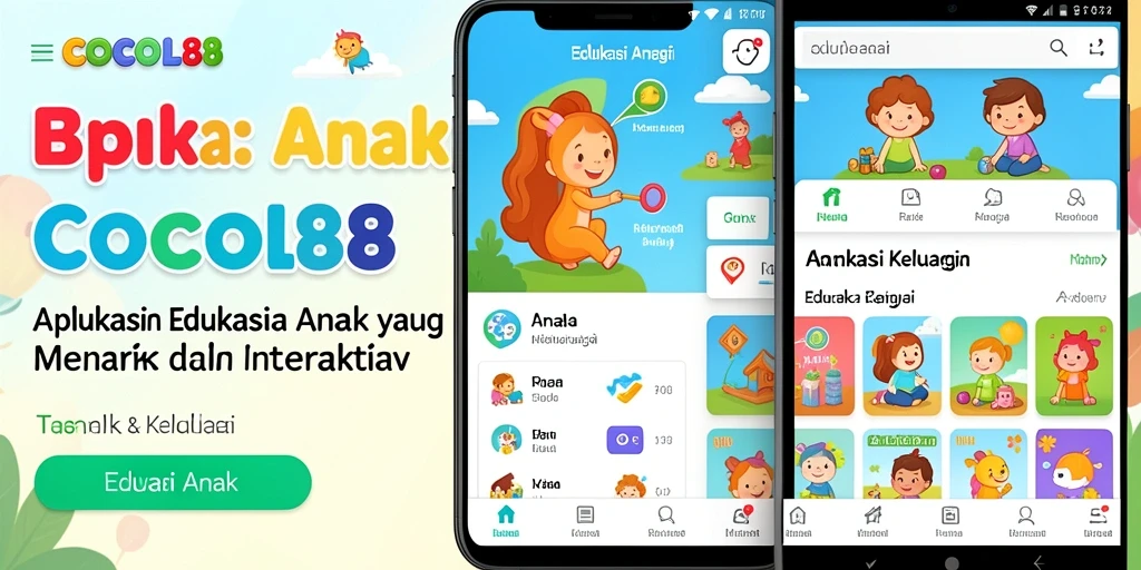 Antarmuka aplikasi COCOL88 yang menarik untuk Edukasi Anak.