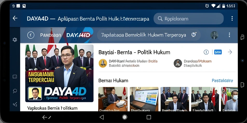 Tampilan antarmuka aplikasi DAYA4D untuk berita Politik Hukum.