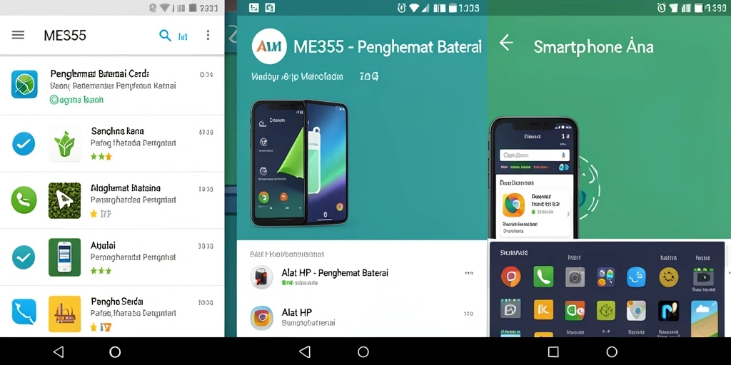 Antarmuka ME355 menampilkan grafik penggunaan baterai yang informatif.