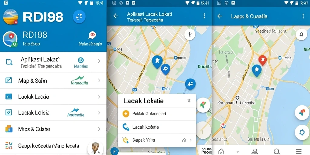 Antarmuka aplikasi RDI88 yang mudah digunakan untuk lacak lokasi.