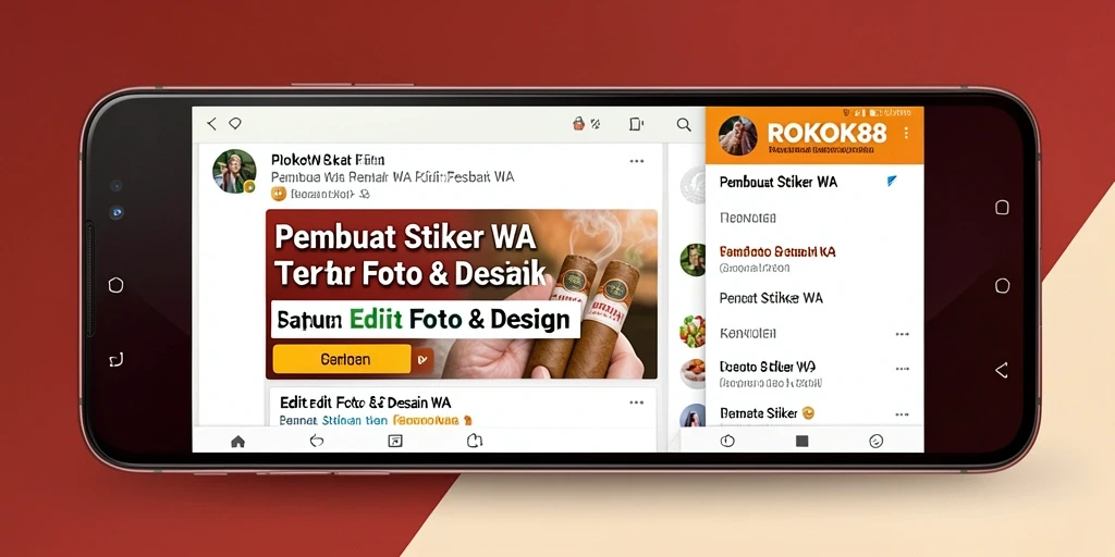 Antarmuka ROKOK88 untuk pembuatan stiker yang user-friendly.