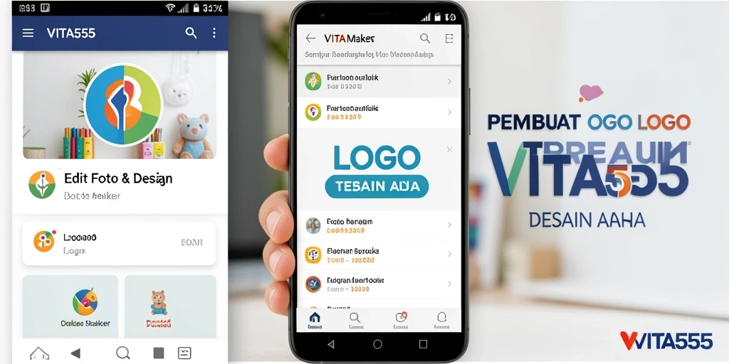 Antarmuka VITA555 yang intuitif untuk desain logo yang menarik.
