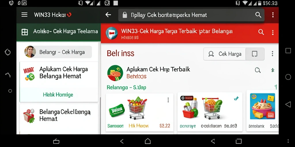 Antarmuka aplikai WIN33 untuk cek harga produk.
